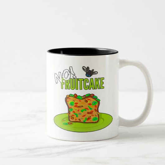 No Fruitcake Funny Mug Tweekleurige Koffiemok (Rechts)