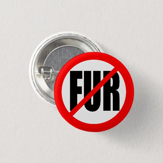 "NO FUR" RONDE BUTTON 3,2 CM (Voorkant /achterkant)