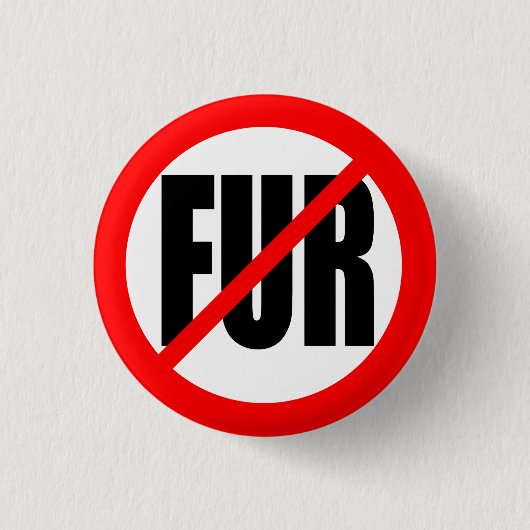 "NO FUR" RONDE BUTTON 3,2 CM (Voorkant)