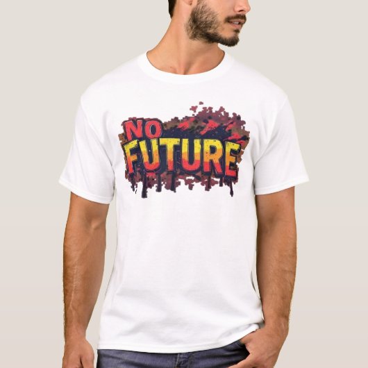No Future Graffiti Typography T-Shirt - Edgy Punk (Voorkant)