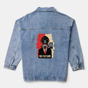 No Future Noir: het gasgemaskerde Man Denim Jacket