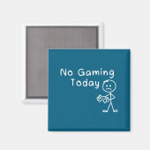No Gaming Today Funny Gamer Sad Stickman Gaming Lo Magneet (Voorkant / Achterkant)
