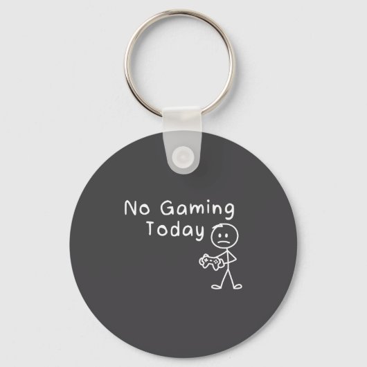 No Gaming Today Funny Gamer Sad Stickman Gaming Lo Sleutelhanger (Voorkant)