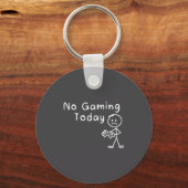 No Gaming Today Funny Gamer Sad Stickman Gaming Lo Sleutelhanger (Voorkant)