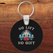 No Gift No Lift Funny Workout Santa Christmas Gym  Sleutelhanger (Voorkant)
