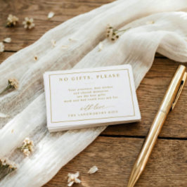 No Gifts Please Elegant Gold Anniversary Party Informatiekaartje