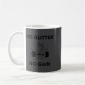 No Glitter No Gain Funny Gym Workout Motivational  Koffiemok (Links)