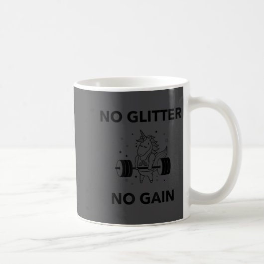 No Glitter No Gain Funny Gym Workout Motivational  Koffiemok (Rechts)