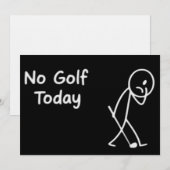 No Golf Today Funny Sad Golfer Figure Humor Kaart (Voorkant / Achterkant)