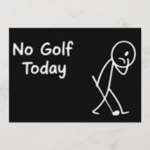 No Golf Today Funny Sad Golfer Figure Humor Kaart (Voorkant)