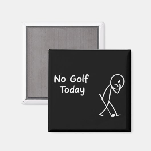 No Golf Today Funny Sad Golfer Figure Humor Magneet (Voorkant / Achterkant)