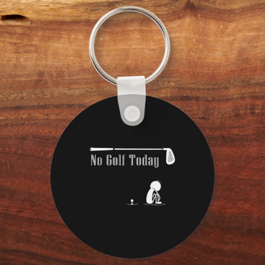 No Golf Today Funny Sad Stickman Golf Lover Golfer Sleutelhanger (Voorkant)