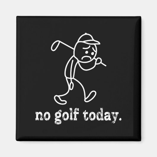 No Golf Today Funny Sad Stickman Golfer Humor Golf Magneet (Voorkant)