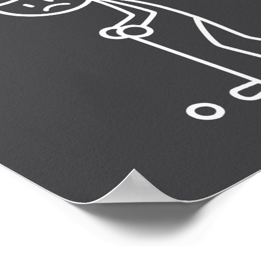 No Golf Today Funny Sad Stickman Golfing Golfer Me Poster (Hoek)