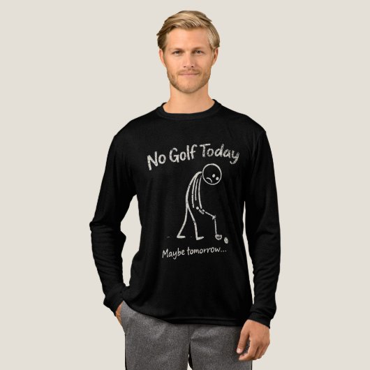 No Golf Today Maybe Tomorrow Funny Lazy Golfer Quo Tri-Blend Shirt (Voorkant)