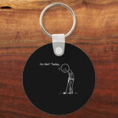 No Golf Today Minimalist Golf Funny Stickman Golfe Sleutelhanger (Voorkant)