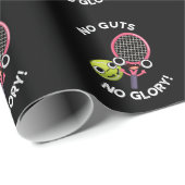 No Guies No Glory Funny Tennis Pun Dark BG Cadeaupapier (Rol Hoek)