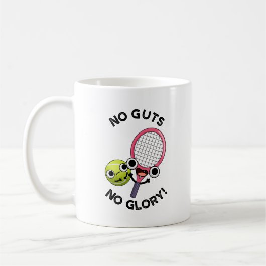 No Guies No Glory Funny Tennis Pun Koffiemok (Links)