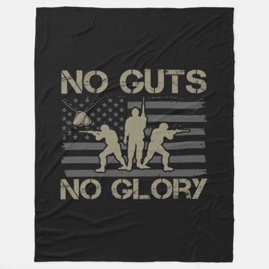 No Guts No Glory Fleece Deken (Voorkant)