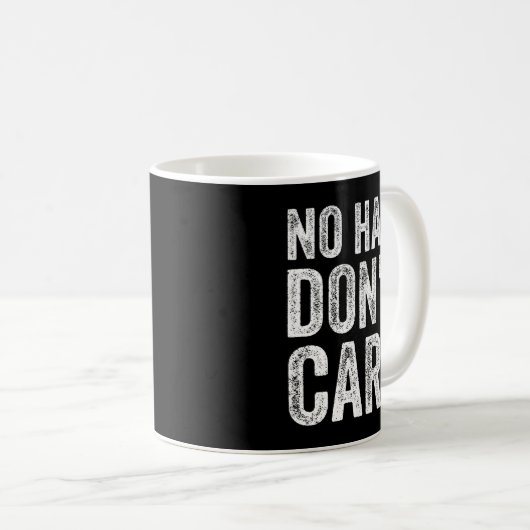 No Hair Dont Care Funny Bald Koffiemok (Voorkant rechts)