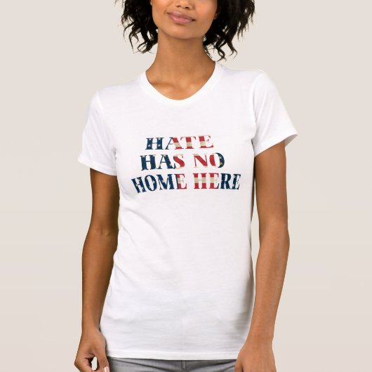 No Hate heeft geen huis hier vrede eenheid shirt o (Voorkant)