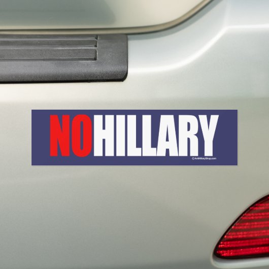 NO HILLARY BOLD - Anti-Hillary - white -.png Bumpersticker (Op auto)