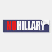 NO HILLARY BOLD - Anti-Hillary - white -.png Bumpersticker (Voorkant)