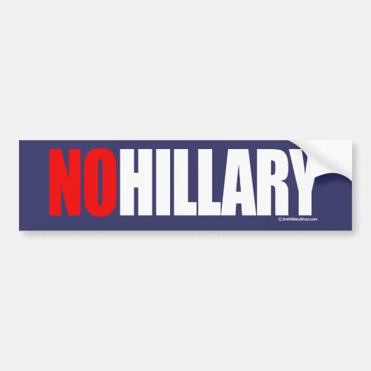 NO HILLARY BOLD - Anti-Hillary - white -.png Bumpersticker (Voorkant)