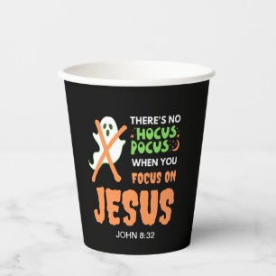 NO HOCUS POCUS Monogram Christelijk Halloween Papieren Bekers