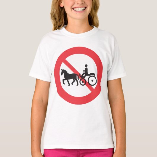 No Horse and Buggy Road Sign T-Shirt (Voorkant)