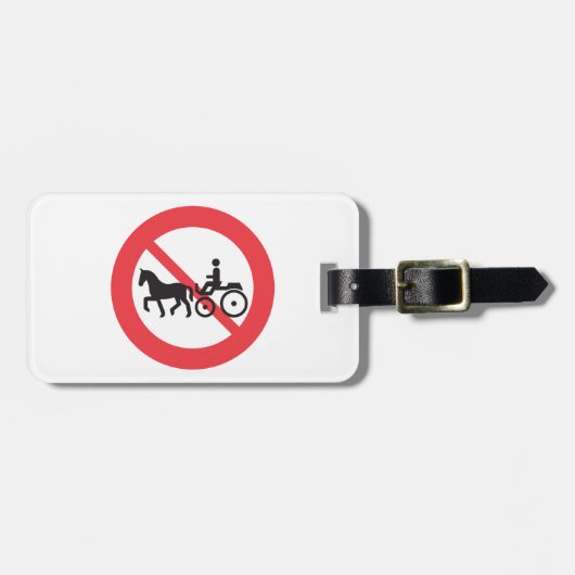 No Horse Drawn Vehicles Sign Bagagelabel (Voorkant horizontaal)