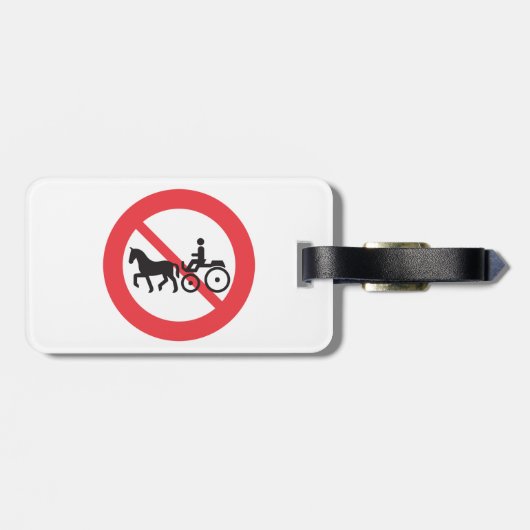 No Horse Drawn Vehicles Sign Bagagelabel (Achterkant horizontaal)