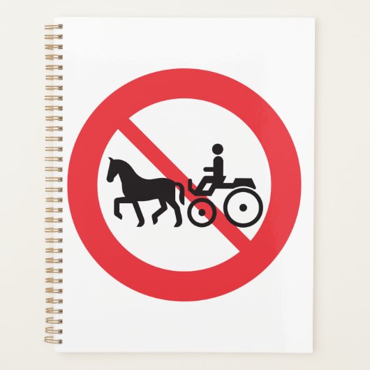 No Horse Drawn Vehicles Sign Planner (Voorkant)