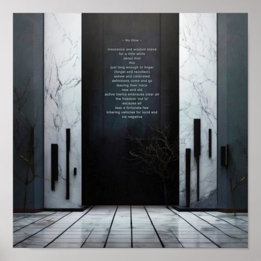 NO HOW Poem Philosophy Poster (Voorkant)
