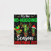 No Hugging Season Xmas 2021 Elf Reindeer Santa Ca Kaart (Voorkant)