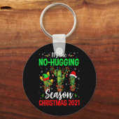 No Hugging Season Xmas 2021 Elf Reindeer Santa Ca Sleutelhanger (Voorkant)