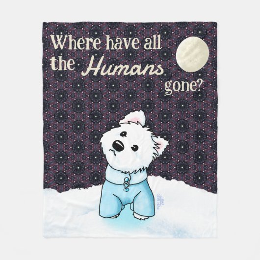 No Humanity Westie Fleece Deken (Voorkant)