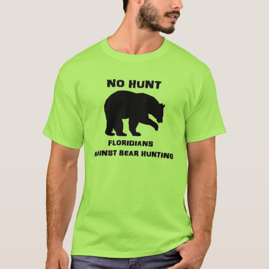 NO HUNT - Floridians tegen Beer dat T Shirt jaagt (Voorkant)
