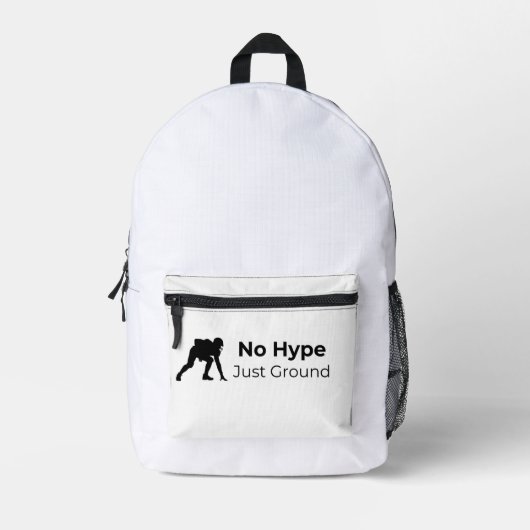 No Hype. Just Ground Tote Bag Design Bedrukte Rugzak (Voorkant)