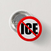 "NO ICE" protest Ronde Button 3,2 Cm (Voorkant /achterkant)