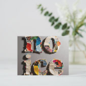 no ice unique and colorful mixed media collage briefkaart (Staand voorkant)