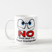 NO Ik zal uw computer niet repareren Koffiemok (Links)