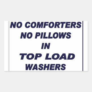 'No In Top Load Washers' Laundromat Blue Sticker