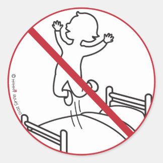 No Jumping on the Bed! Ronde Sticker
