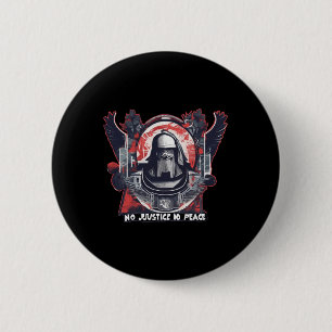 No Justice No Peace Sticker 1 Ronde Button 5,7 Cm