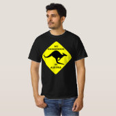 No Kangaroos In Austria Funny T-Shirt Yellow Sign (Voorkant volledig)