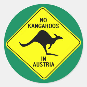 No Kangaroos In Austria Ronde Sticker