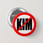 "NO KIM" RONDE BUTTON 5,7 CM (Voorkant /achterkant)
