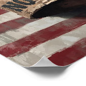 No King – Broken Crown on American Flag Poster (Hoek)