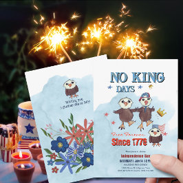 "No King Days" Patriotic Eagle Foto terug Kaart
